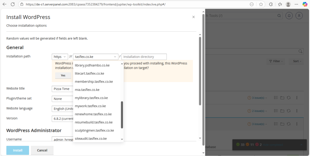Wordpress Website On Your Domain