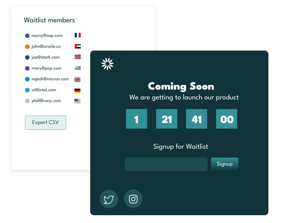 Countdown waitlist Coming soon