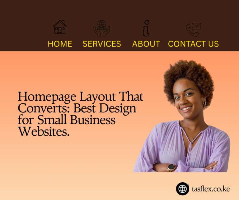 High-converting homepage layout design for small business website with clear sections and call-to-action