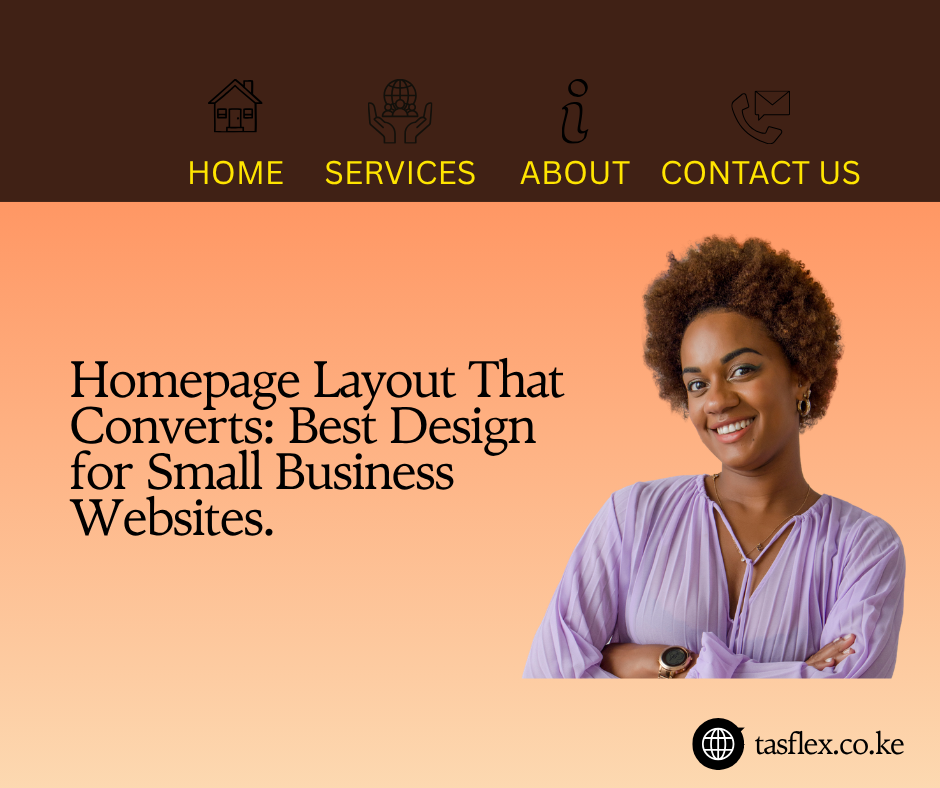 High-converting homepage layout design for small business website with clear sections and call-to-action