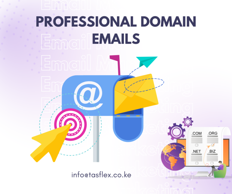 Professional business email setup using custom domain like info@yourbusiness.com