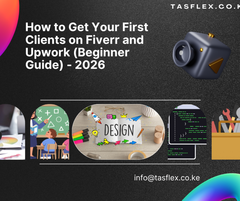 Beginner freelancer getting first clients on Fiverr and Upwork using online strategies