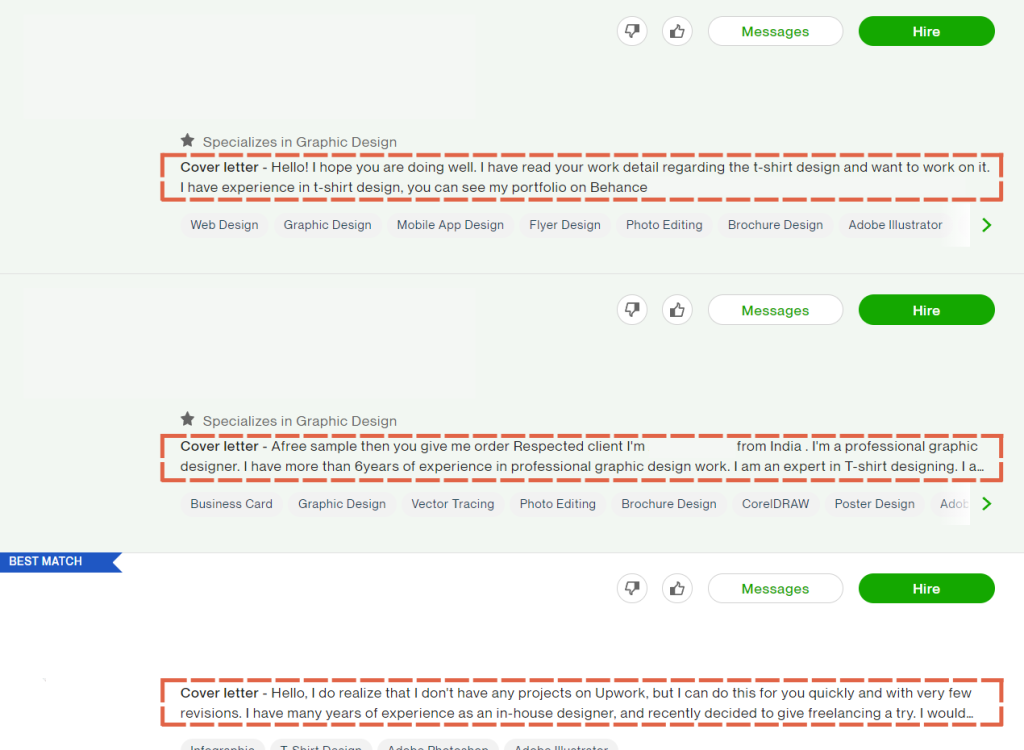 Upwork Proposal letter