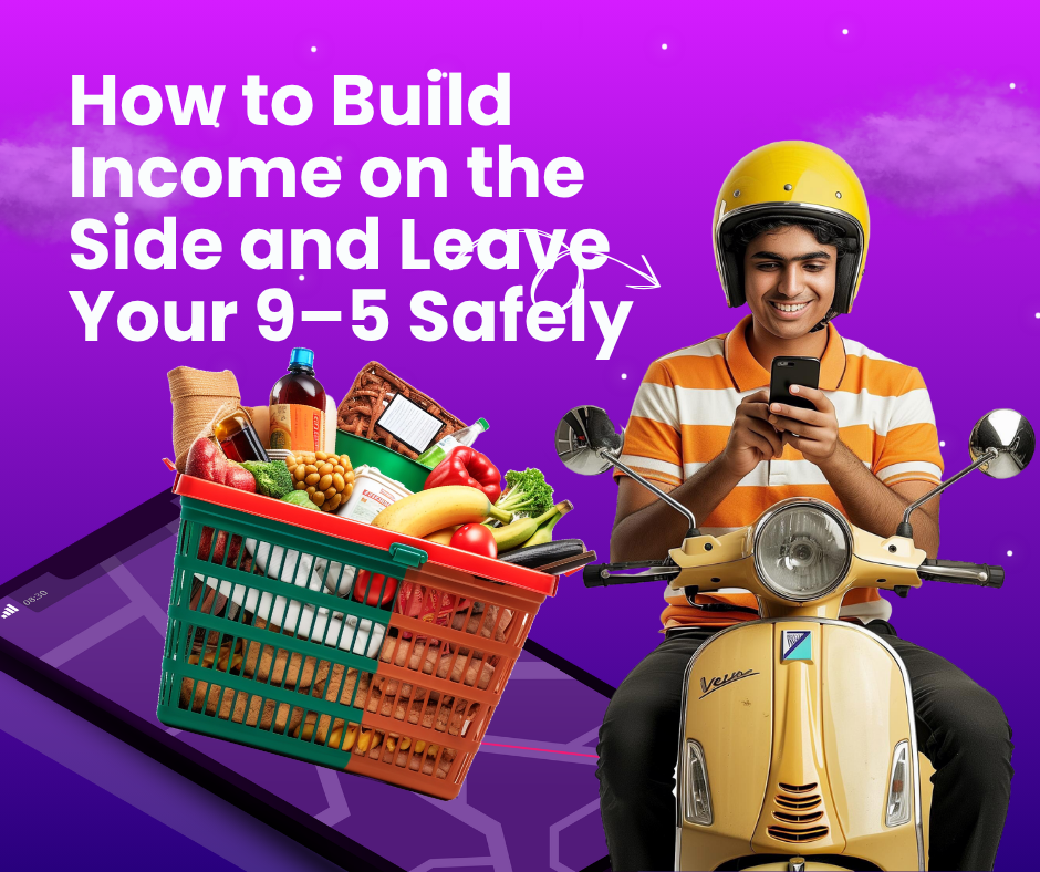 Person building a side income online while planning to leave a 9 to 5 job
