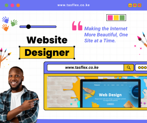 Business owner reviewing website designer portfolio before hiring in Kenya