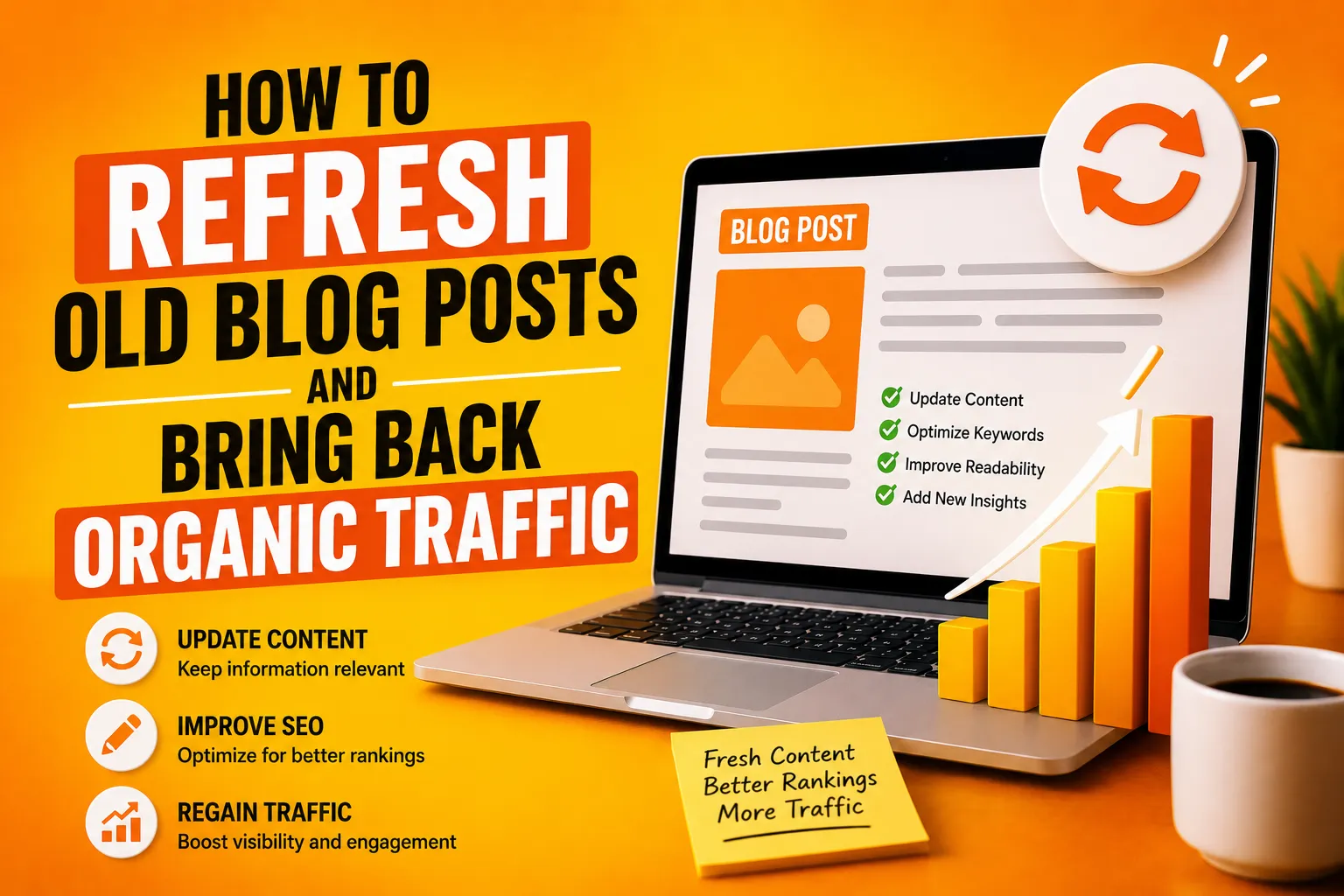 Learn how to update old blog posts, improve rankings, and recover lost organic traffic with proven content refresh strategies for 2026.