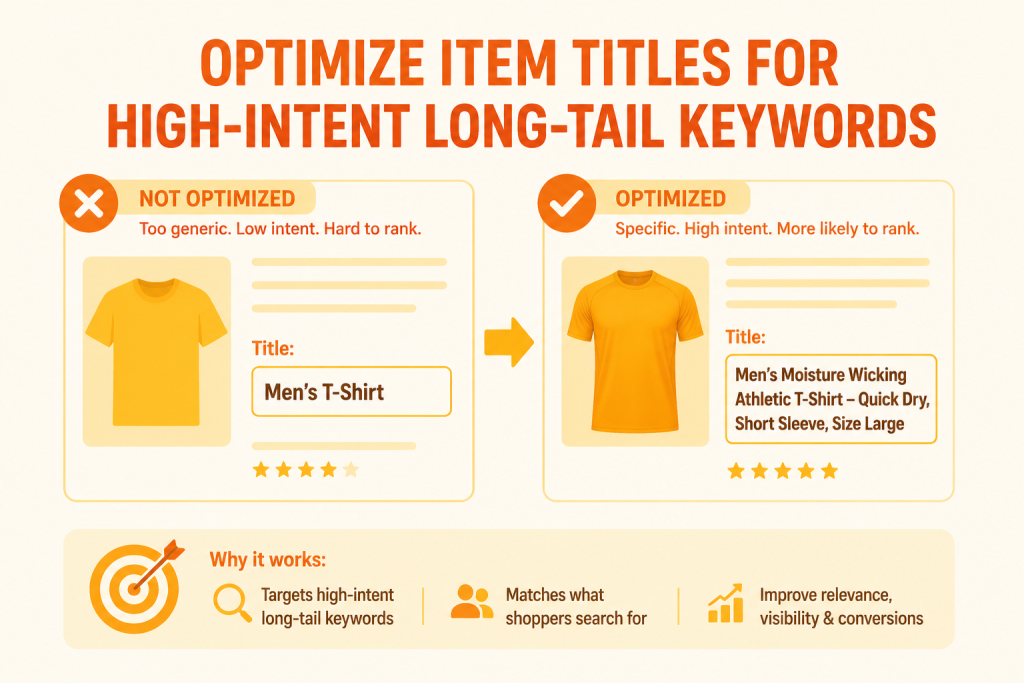 Optimize Item Titles for High Intent Long Tail Keywords