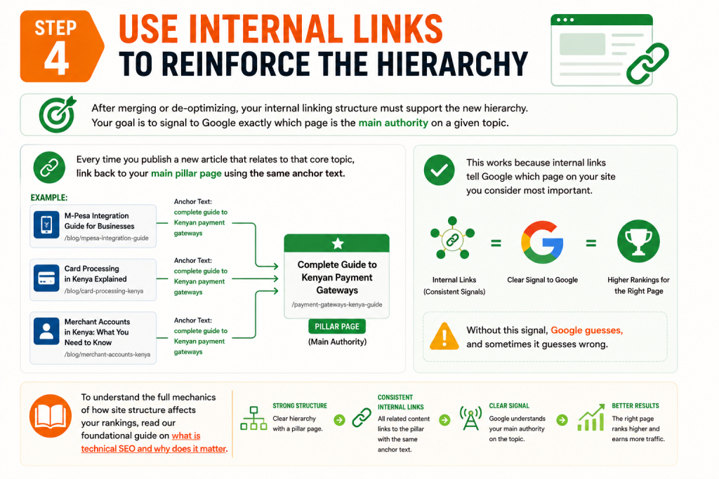 How Use Internal Links to Reinforce the Hierarchy