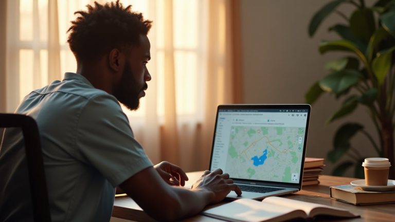 Kenyan entrepreneur working on SEO for his Bungoma business