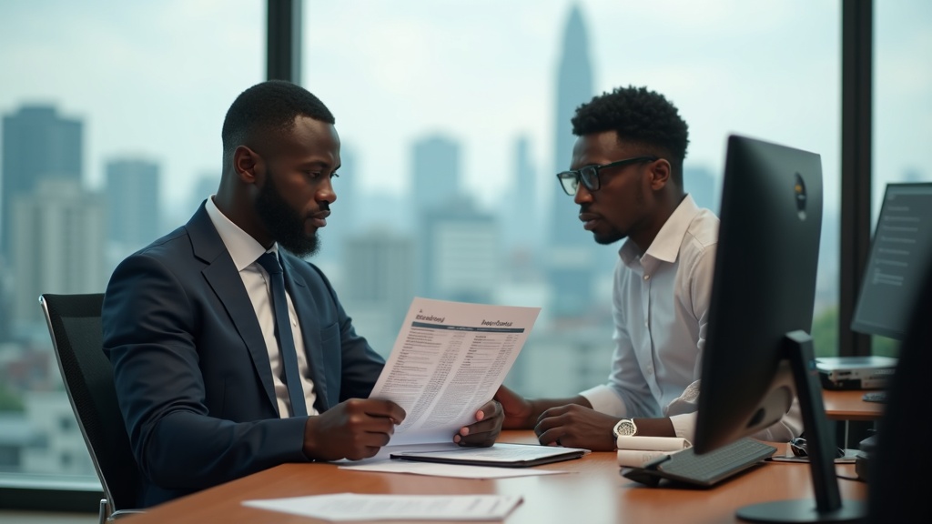 Kenyan businessman reviewing website pricing packages in Nairobi