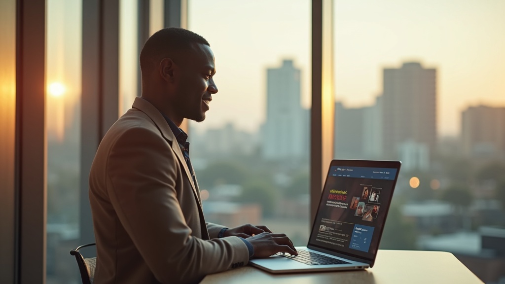 Website Design Cost in Nakuru: 2026 Pricing Guide for Kenyan Businesses. 1 Black Kenyan entrepreneur reviewing website design cost in Nakuru on laptop