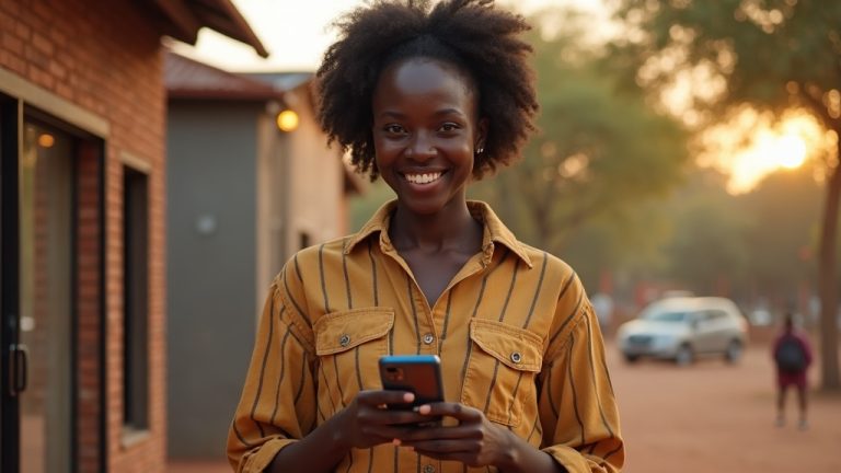 Ecommerce Website Design in Isiolo: 2026 Blueprint for Online Sales in Arid Kenya. 24 Kenyan woman entrepreneur in Isiolo using smartphone for ecommerce website