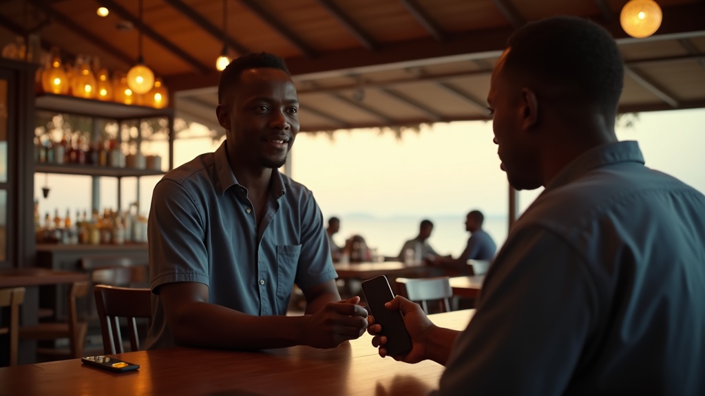 Restaurant owner in Homa Bay asking for Google review