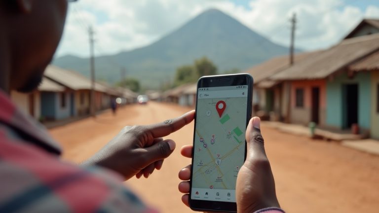 Isiolo business owner optimizing Google Business Profile on smartphone