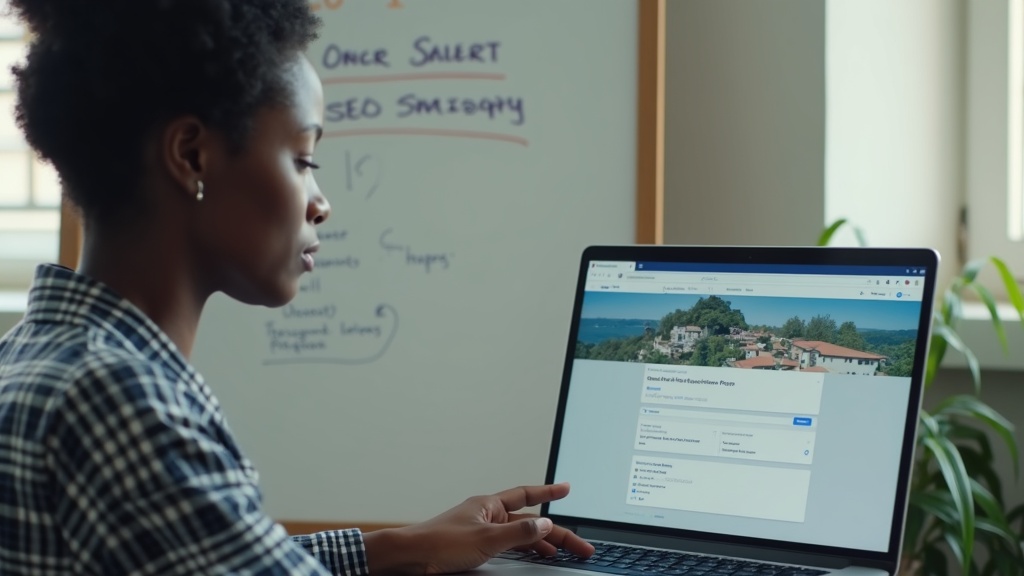 Kenyan digital marketer optimizing Google Business Profile in Nyeri office