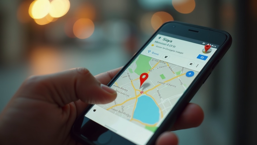 Smartphone displaying Google Maps with Siaya business listing
