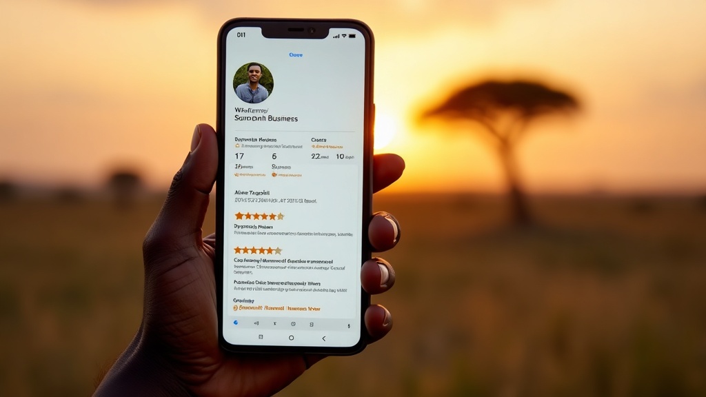 Smartphone displaying Kitui business Google reviews
