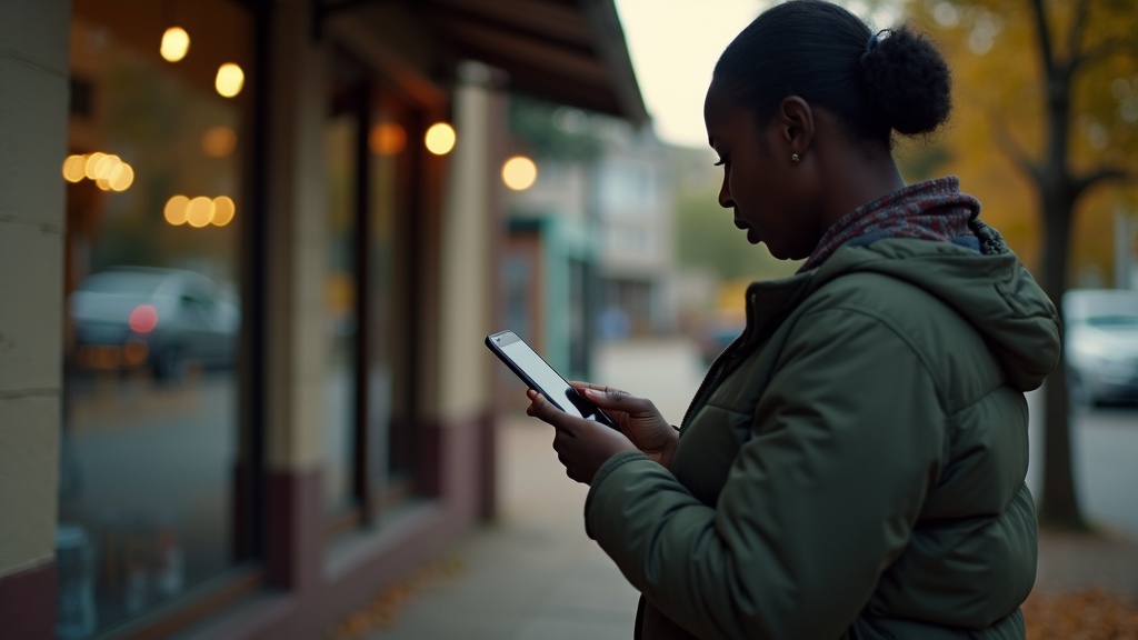 Person searching for services in Nyandarua on mobile