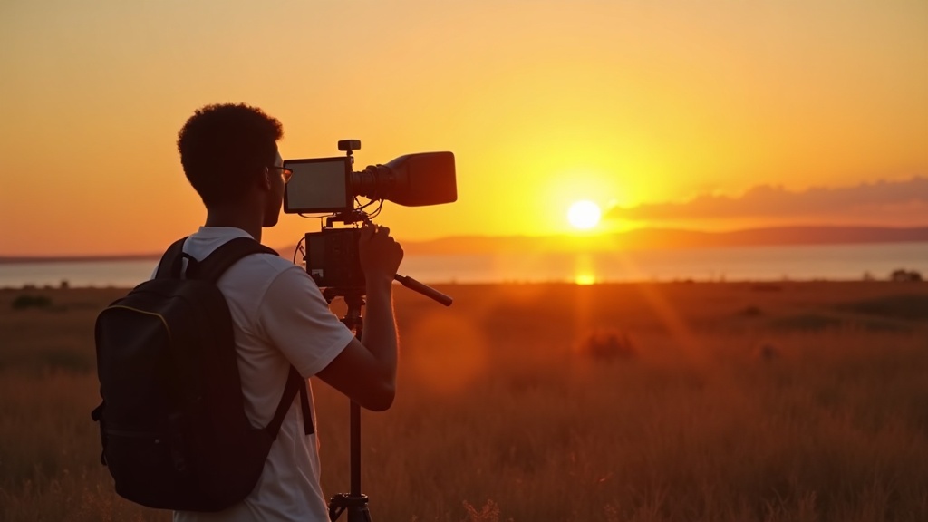 SEO Services in Turkana – content creator filming video testimonial at Lake Turkana