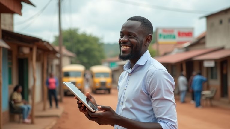 Website Design Cost in Kisii: 2026 Pricing Breakdown for Gusii Businesses. 9 Kenyan entrepreneur in Kisii using a tablet to view a custom business website