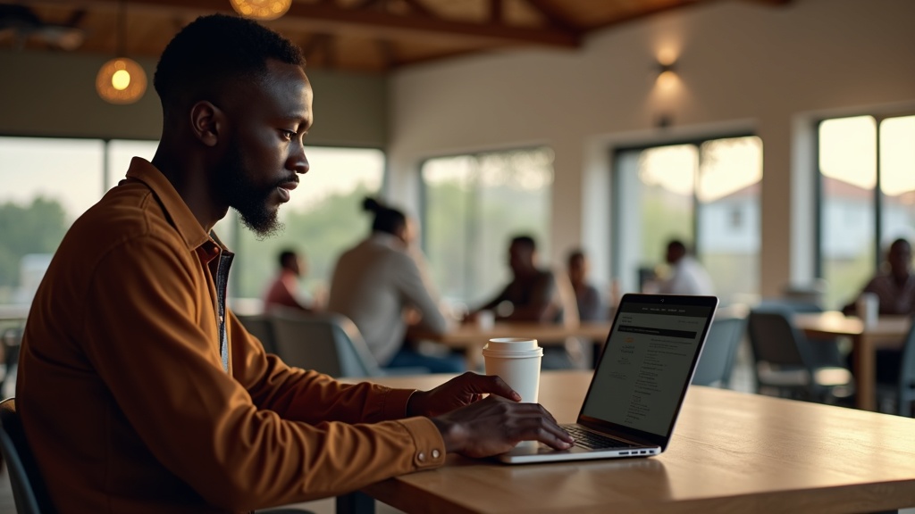 Business owner in Chuka viewing website design costs